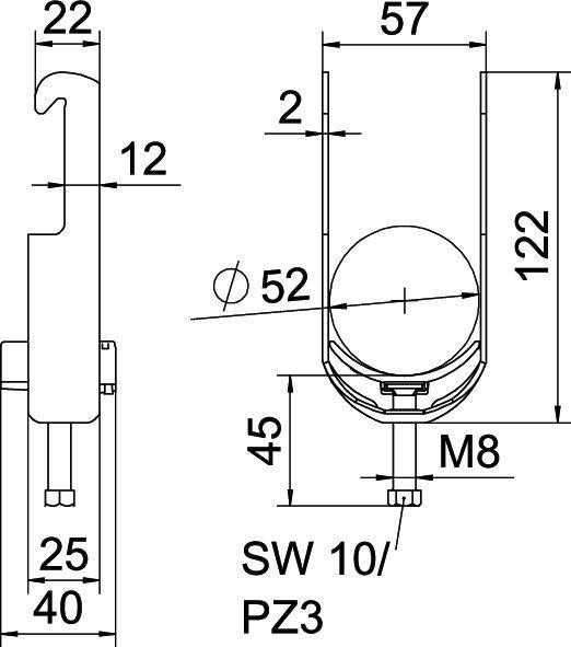 25 Stk. OBO Bettermann Bügelschelle BS-W1-K-52 A-1