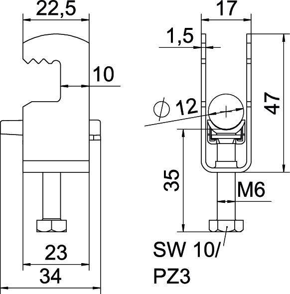 OBO BS-F1-K-12 FT Bügelschelle 2056 08-12mm tauchfeuerverzinkt-1