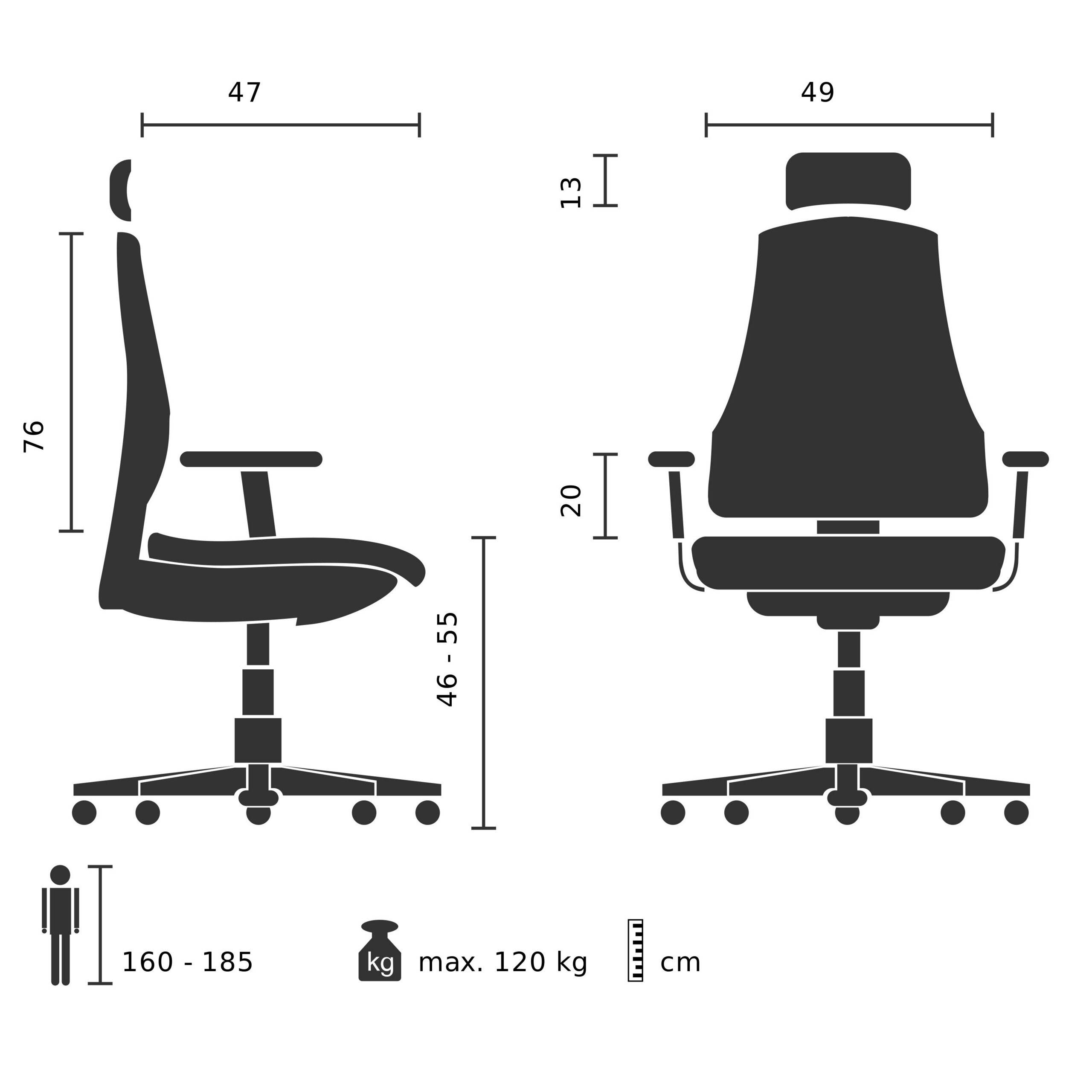 Bürostuhl Drehstuhl NEKEO Netzstoff Stoff schwarz hjh OFFICE-1