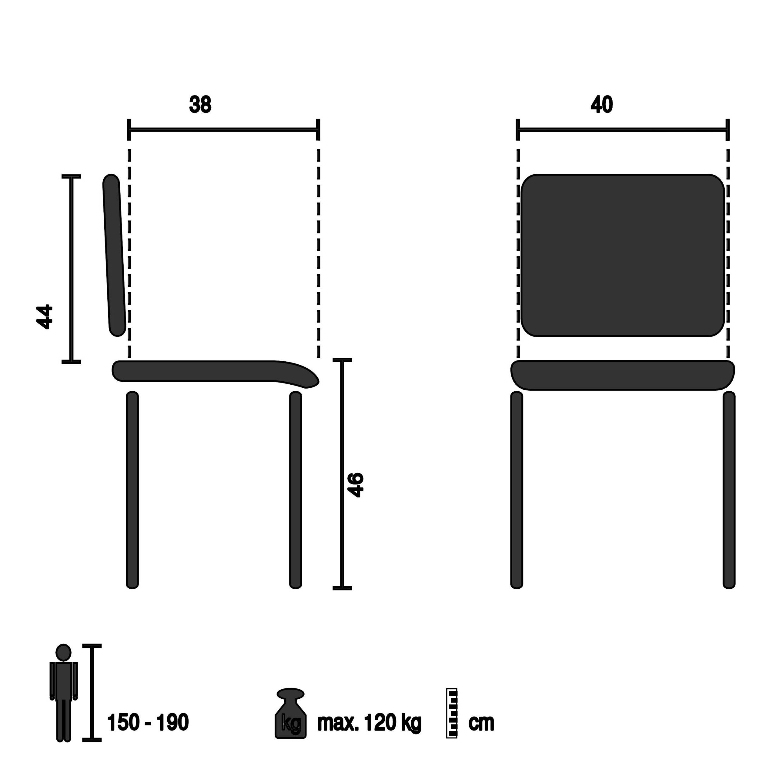 Konferenzstuhl Besucherstuhl PERIA Holzschale walnuss PU Sitzkissen schwarz hjh OFFICE-1