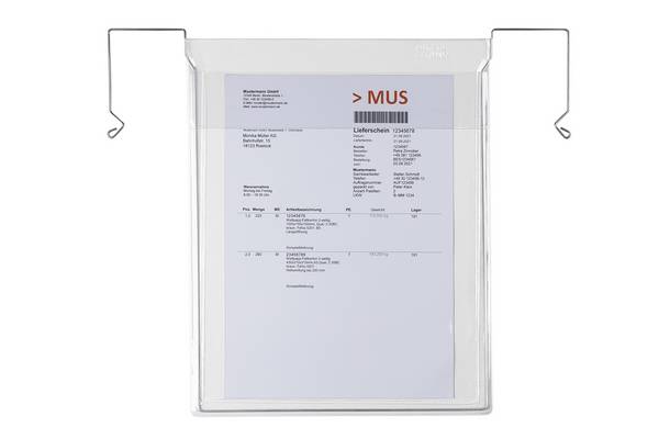 Drahtbügeltasche, A4 hoch mit Klappe, 330 x 247 mm