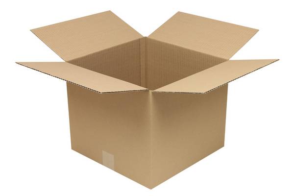 Wellpapp-Faltkarton 1-wellig, 350 x 350 x 300 mm, Qual. 1.20 C, braun