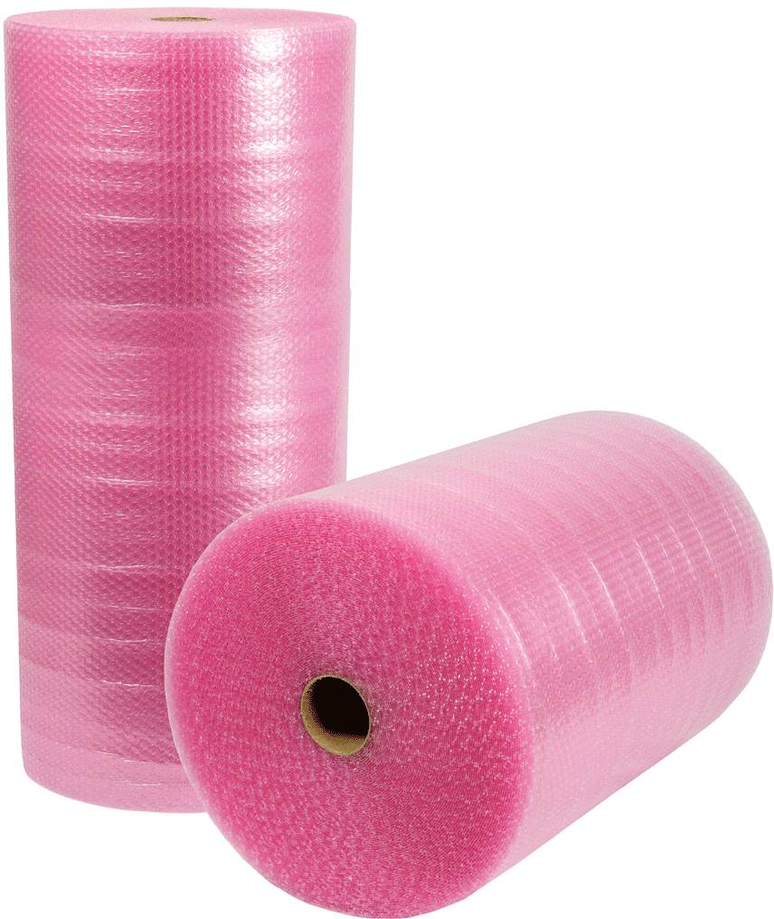 Luftpolsterfolie, 3-lagig, 1000mm breitx50lfm, 100µ, rosa, antistatisch-0