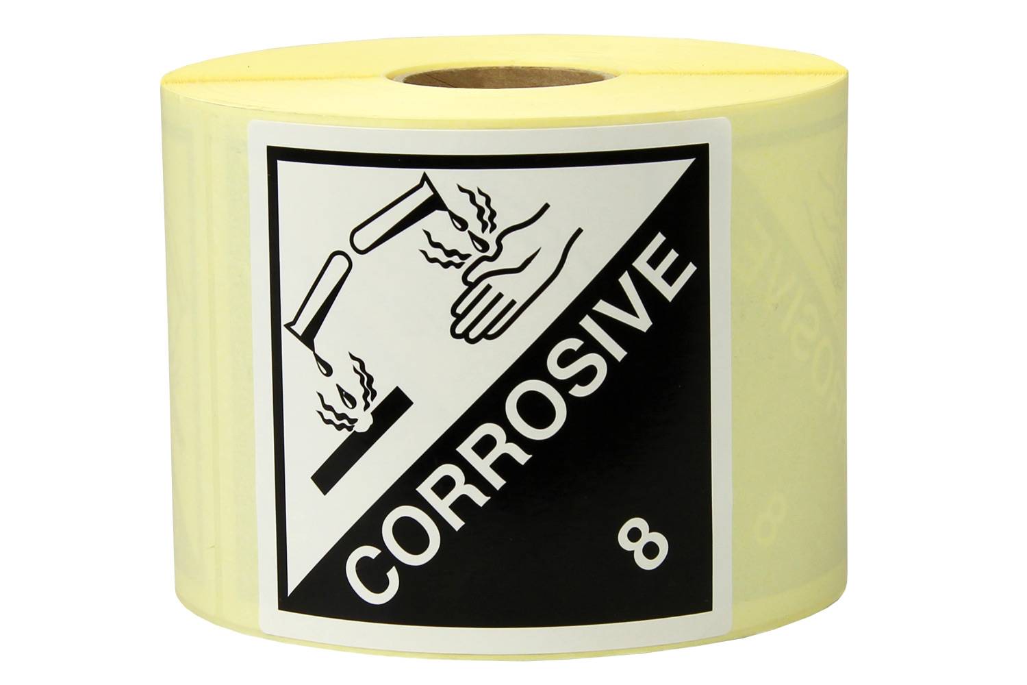 Gefahrgut-Etiketten, 100 x 100 mm, aus Papier, mit Aufdruck/Symbol, "Corrosive"-0
