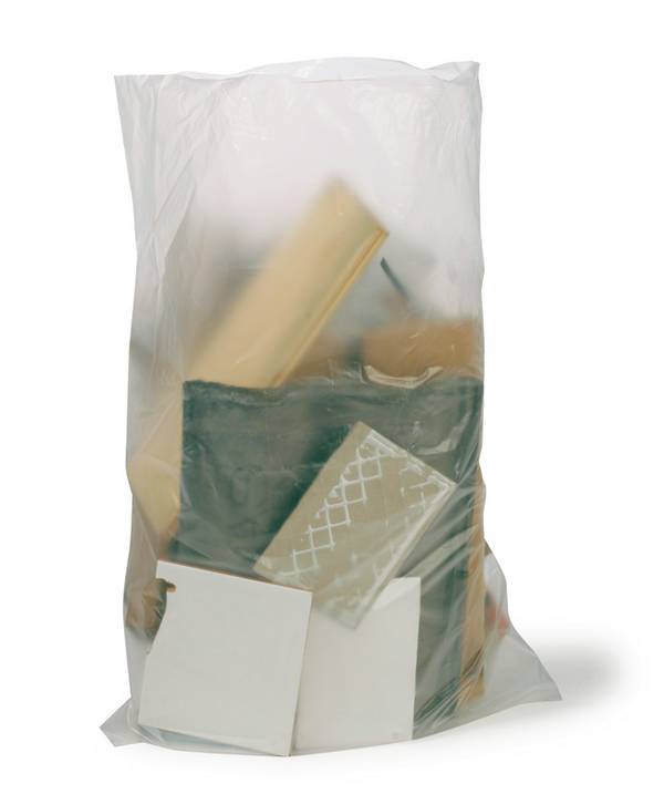 Schwergutsack Volumen 55l Maße 580c850mm Stärke 77µ HDPE transparent TRANSPAK