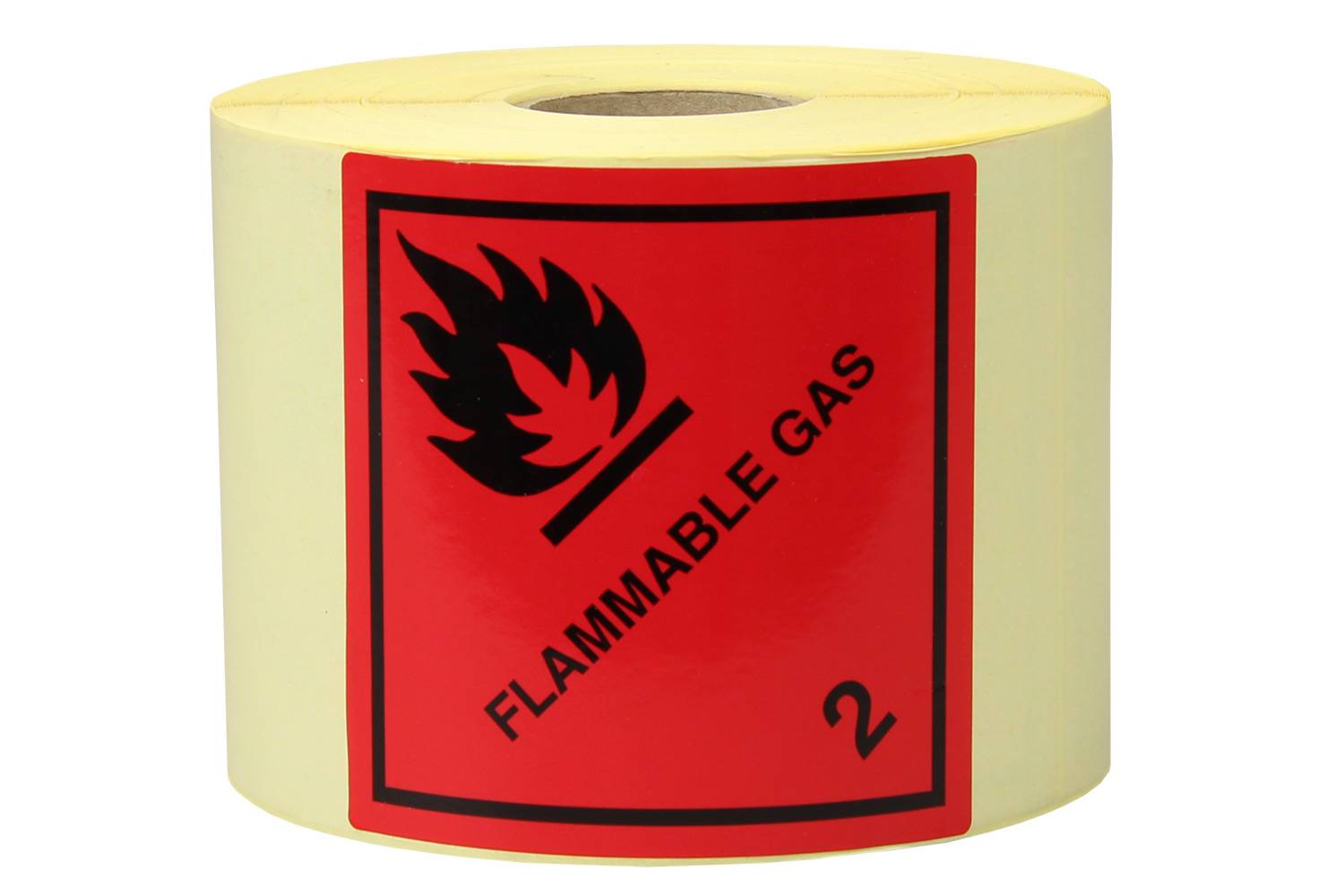 Gefahrgut-Etiketten, 100 x 100 mm, mit Aufdruck/Symbol, "Flammable Gas"-0