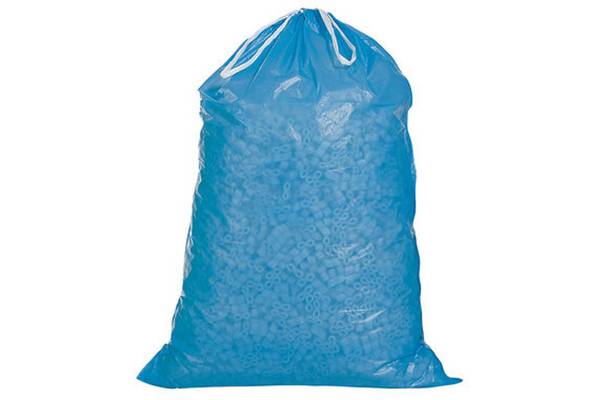 Müllsack m.Zugband Volumen 120l Maße 700x1000+50mm PE blau TRANSPAK