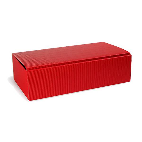 Flaschen-Präsentkarton 2er, 361 x 188 x 94 mm, bordeaux, offene Welle