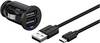 Goobay 71692 Dual Kfz Adapter Zigarettenanzünder / Micro USB Ladekabel / Auto Ladegerät 12W / USB-A Ladeset / Schwarz