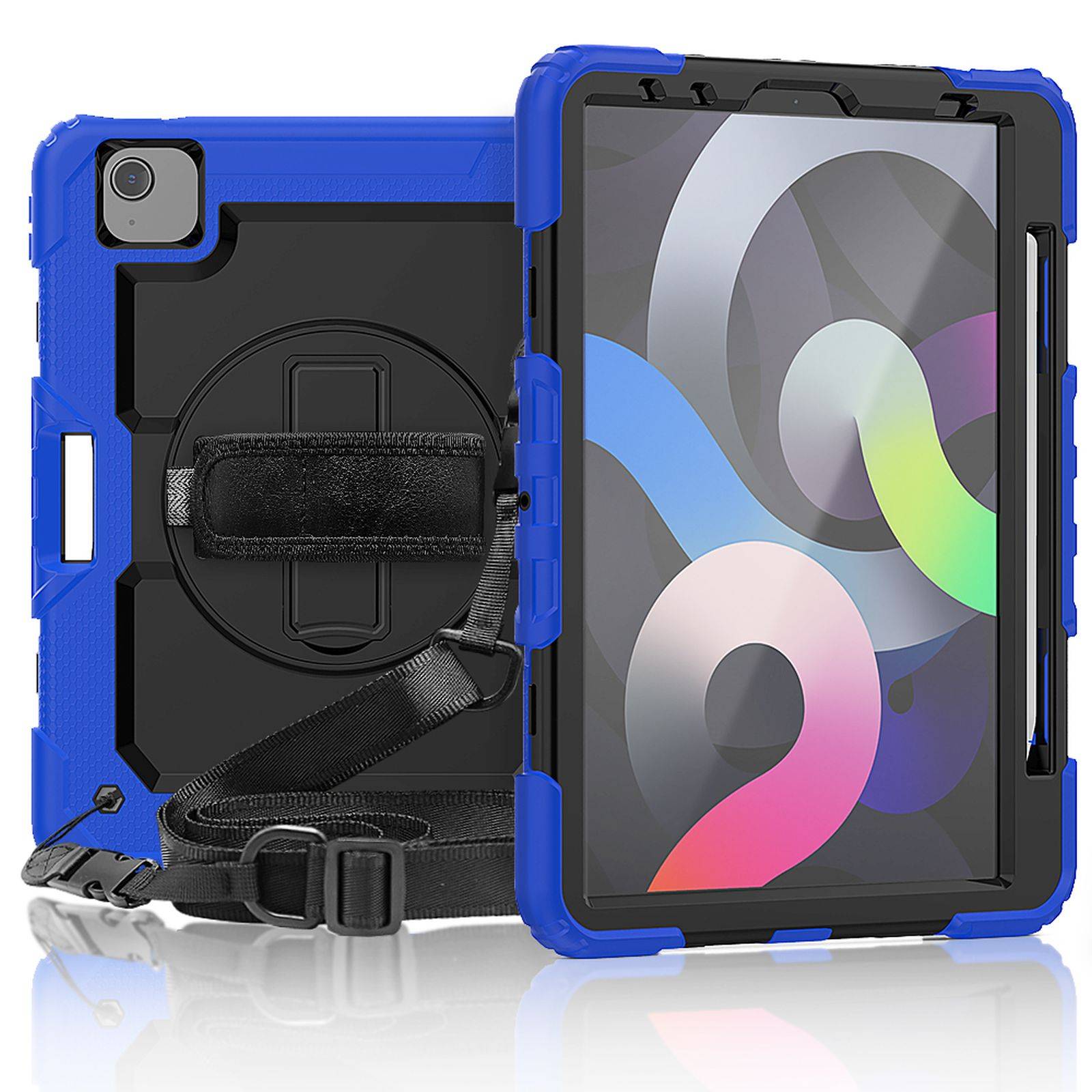 4in1 Schutzhülle für Apple iPad Pro 11 2020 Air 4 10.9 2020/2022 Hard Case + Standfunktion+Tragegurt Blau-0