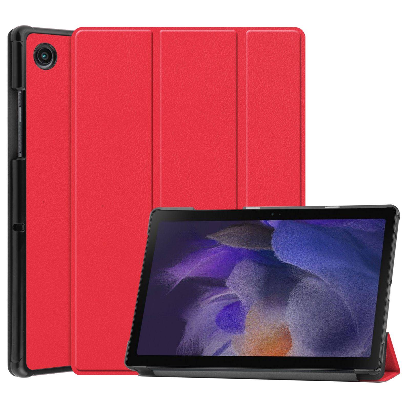 Tablet Hülle für Samsung Galaxy Tab A8 SM-X200 X205 Slim Case Etui mit Standfunktion und Auto Sleep/Wake Funktion Rot-0