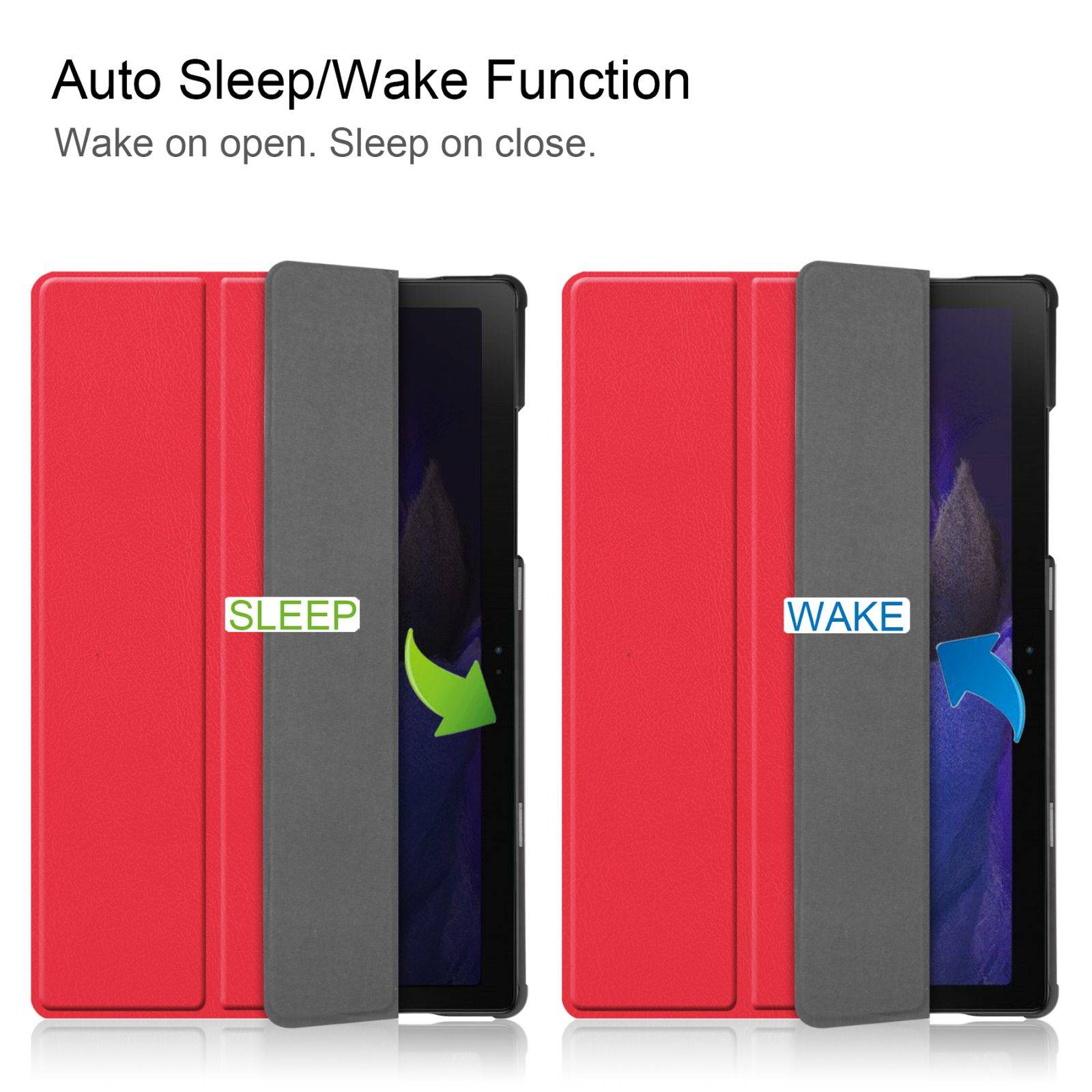 Tablet Hülle für Samsung Galaxy Tab A8 SM-X200 X205 Slim Case Etui mit Standfunktion und Auto Sleep/Wake Funktion Rot-1