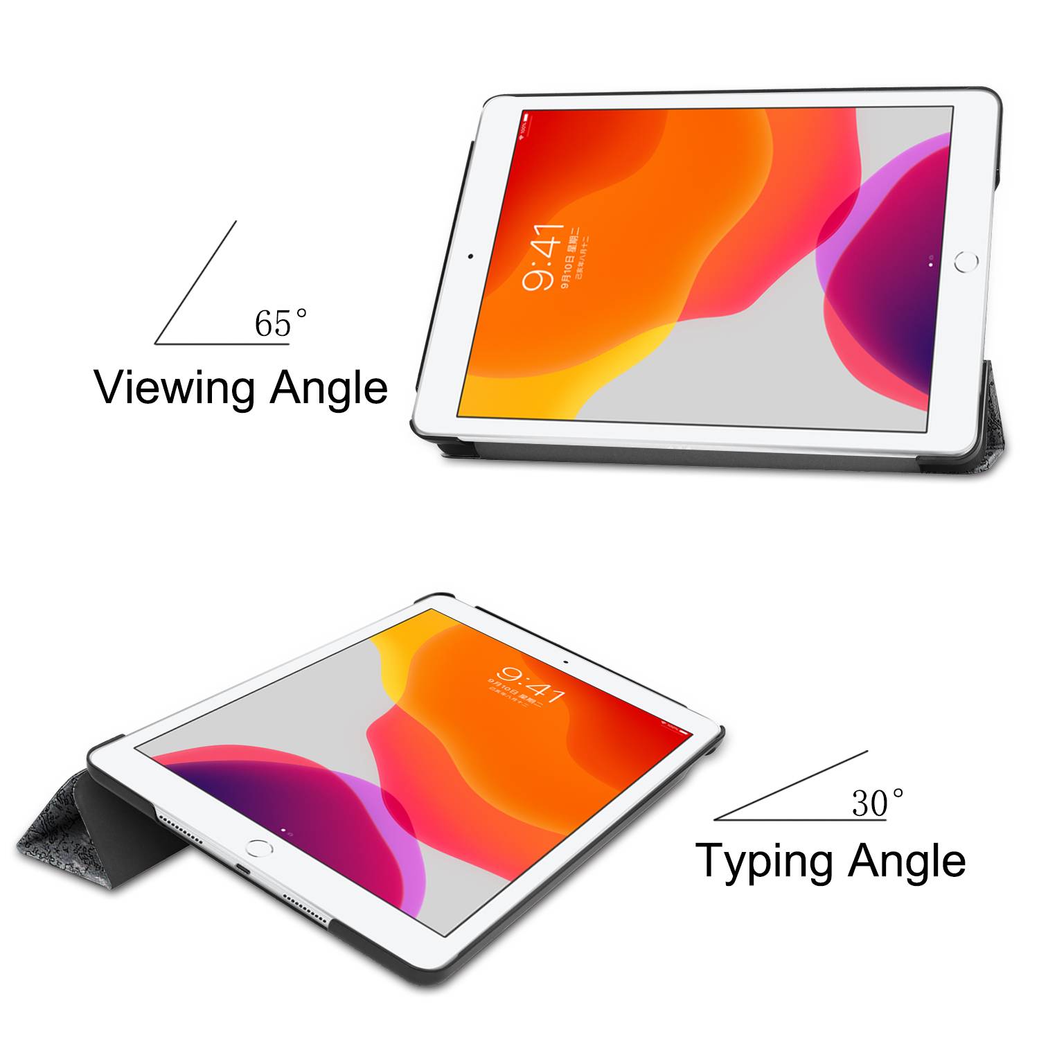 Schutzhülle für Apple iPad 10.2 Zoll 2019/2020/2021 Slim Case Etui mit Standfunktion und Auto Sleep/Wake Funktion-1
