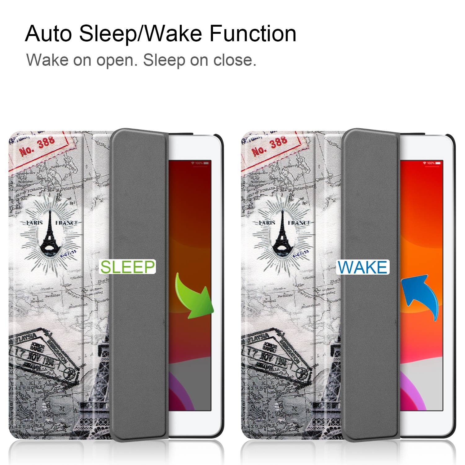Schutzhülle für Apple iPad 10.2 Zoll 2019/2020/2021 Slim Case Etui mit Standfunktion und Auto Sleep/Wake Funktion-3