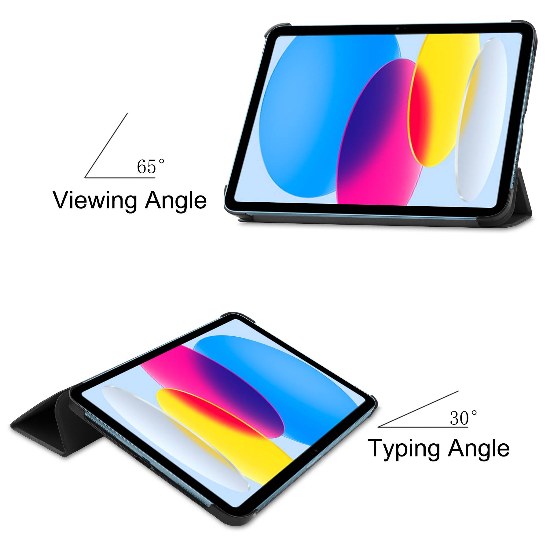 Smart Cover Hülle für Apple Ipad 10. Generation A2757/A2777 2022 10.9 Zoll Schutzhülle Flip Case aufstellbare Tasc... ->-2