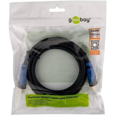 Goobay 72315 Premium High Speed HDMI Kabel Ethernet / UHD 4K @ 60Hz Monitorkabel 18 Gbit/s Kupfer eARC / Schwarz / 0,5m-1