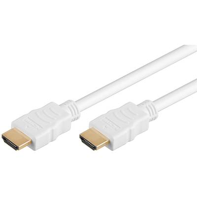 Goobay 61013 HDMI High Speed Kabel Ethernet / UHD 4K @ 30Hz Monitorkabel / 10,2 Gbits / CCS Anschlusskabel / Weiß / 5m