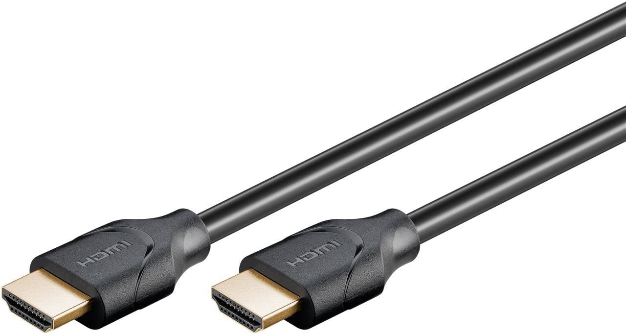 Goobay 61637 Ultra High Speed HDMI Kabel Ethernet / UHD 8K @ 60Hz eARC CCS HDMI Anschlusskabel Monitorkabel Schwarz 0,5m-0