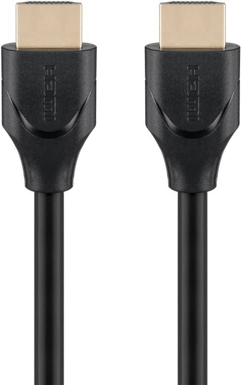 Goobay 61637 Ultra High Speed HDMI Kabel Ethernet / UHD 8K @ 60Hz eARC CCS HDMI Anschlusskabel Monitorkabel Schwarz 0,5m-1