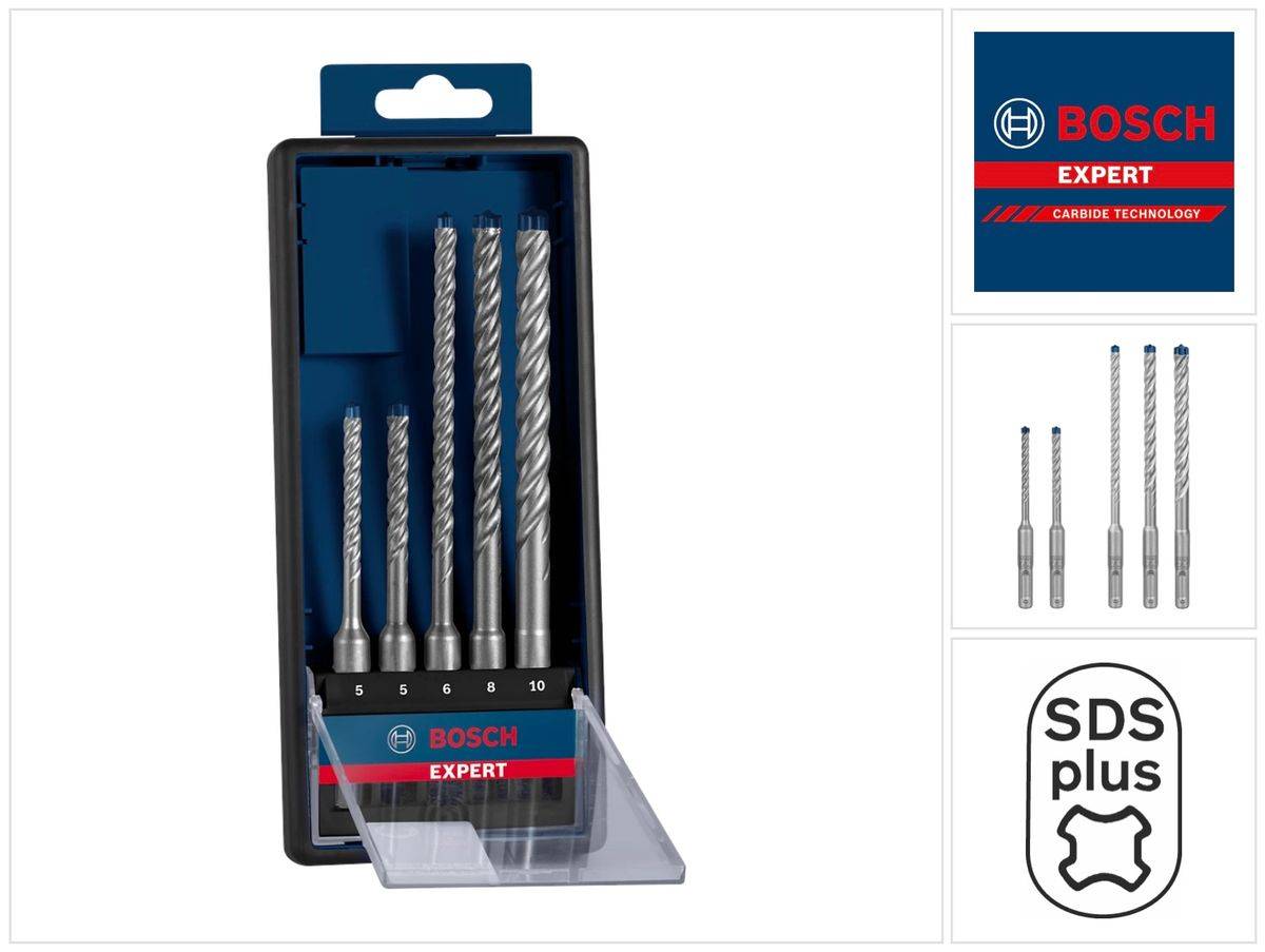 Bosch EXPERT SDS Plus-7X Hammerbohrer Set 5 - 10 mm 5 tlg. ( 2608900197 ) für Beton / Stein - Nachfolger von 2608576199-0