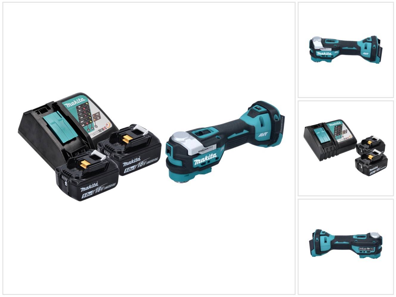 Makita DTM 52 RT Akku Multifunktionswerkzeug 18 V Starlock Max Brushless + 2x Akku 5,0 Ah + Ladegerät-0
