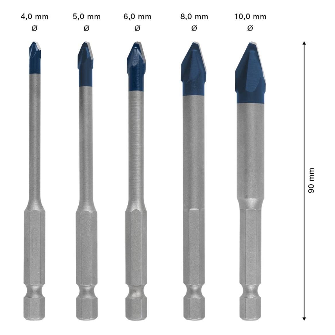 Bosch EXPERT HEX-9 HardCeramic Bohrer Set 4 - 10 mm 5 tlg. ( 2608900597 ) für Fliesen-2