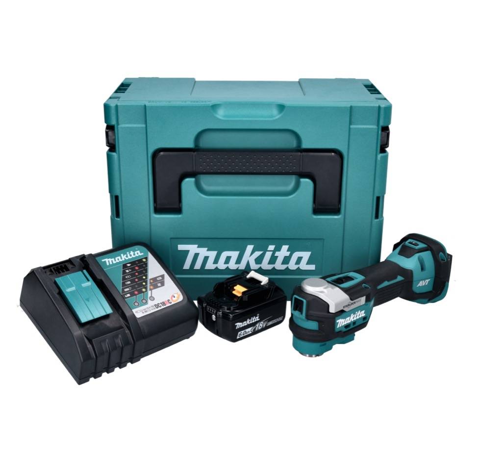 Makita DTM 52 RG1J Akku Multifunktionswerkzeug 18 V Starlock Max Brushless + 1x Akku 6,0 Ah + Ladegerät + Makpac-1