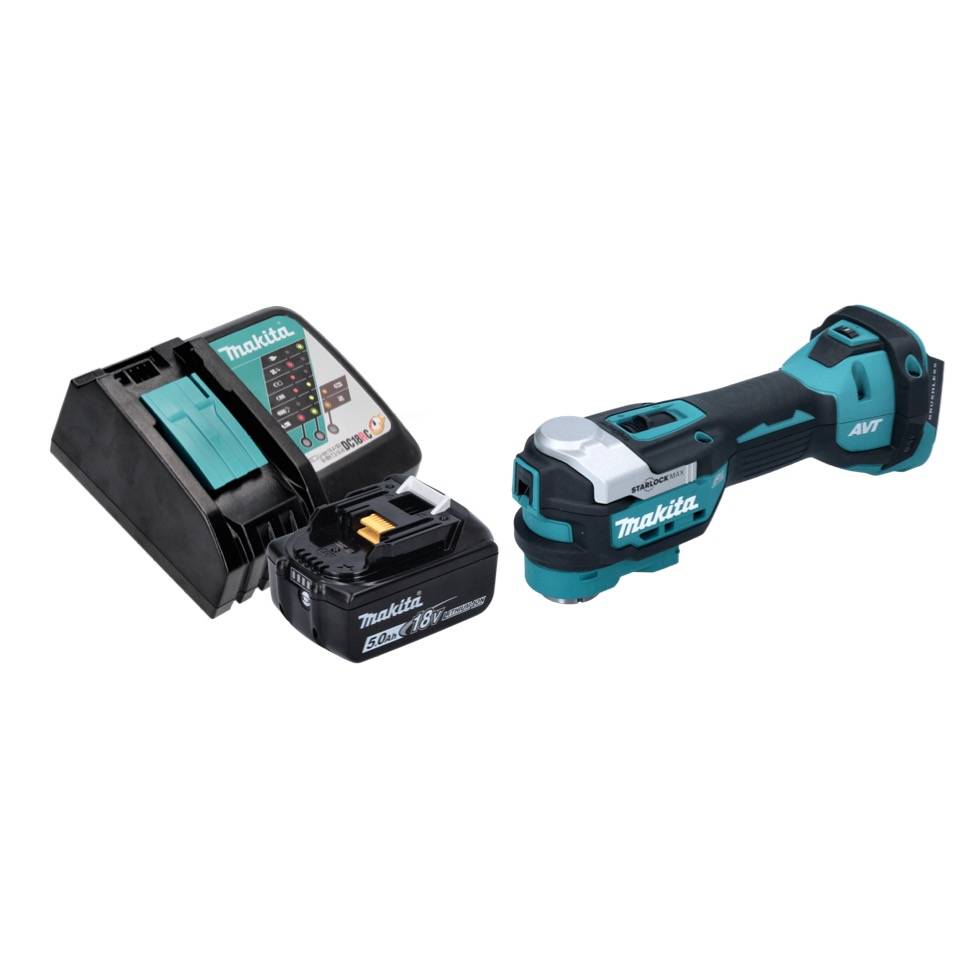 Makita DTM 52 RT1 Akku Multifunktionswerkzeug 18 V Starlock Max Brushless + 1x Akku 5,0 Ah + Ladegerät-1