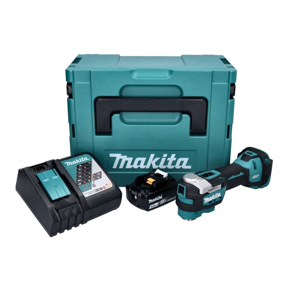 Makita DTM 52 RF1J Akku Multifunktionswerkzeug 18 V Starlock Max Brushless + 1x Akku 3,0 Ah + Ladegerät + Makpac-1