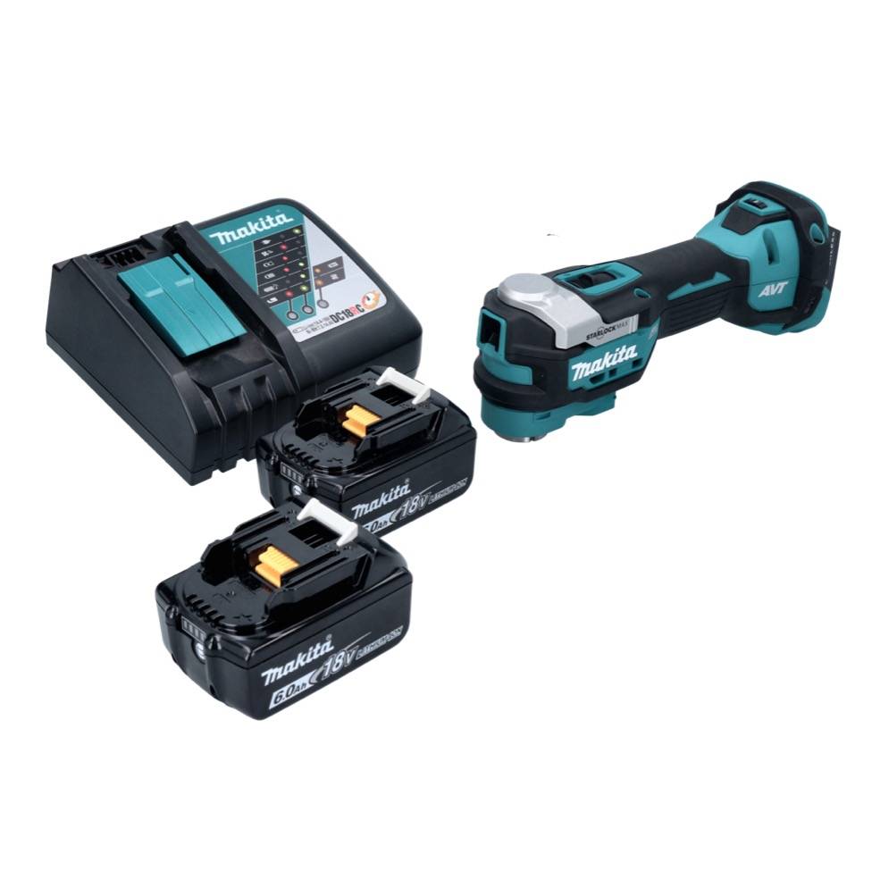 Makita DTM 52 RG Akku Multifunktionswerkzeug 18 V Starlock Max Brushless + 2x Akku 6,0 Ah + Ladegerät-1