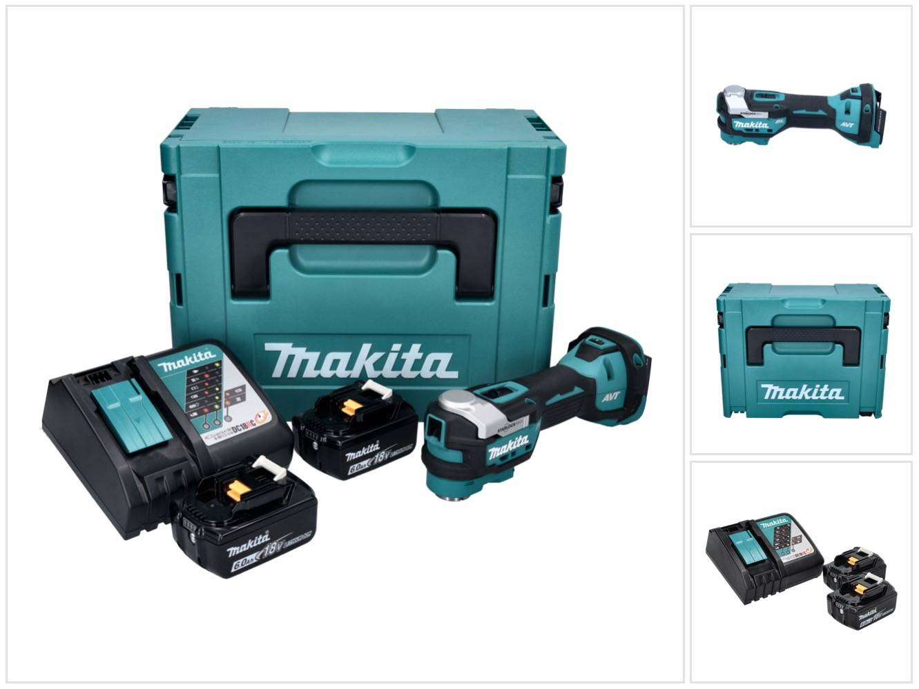 Makita DTM 52 RGJ Akku Multifunktionswerkzeug 18 V Starlock Max Brushless + 2x Akku 6,0 Ah + Ladegerät + Makpac-0