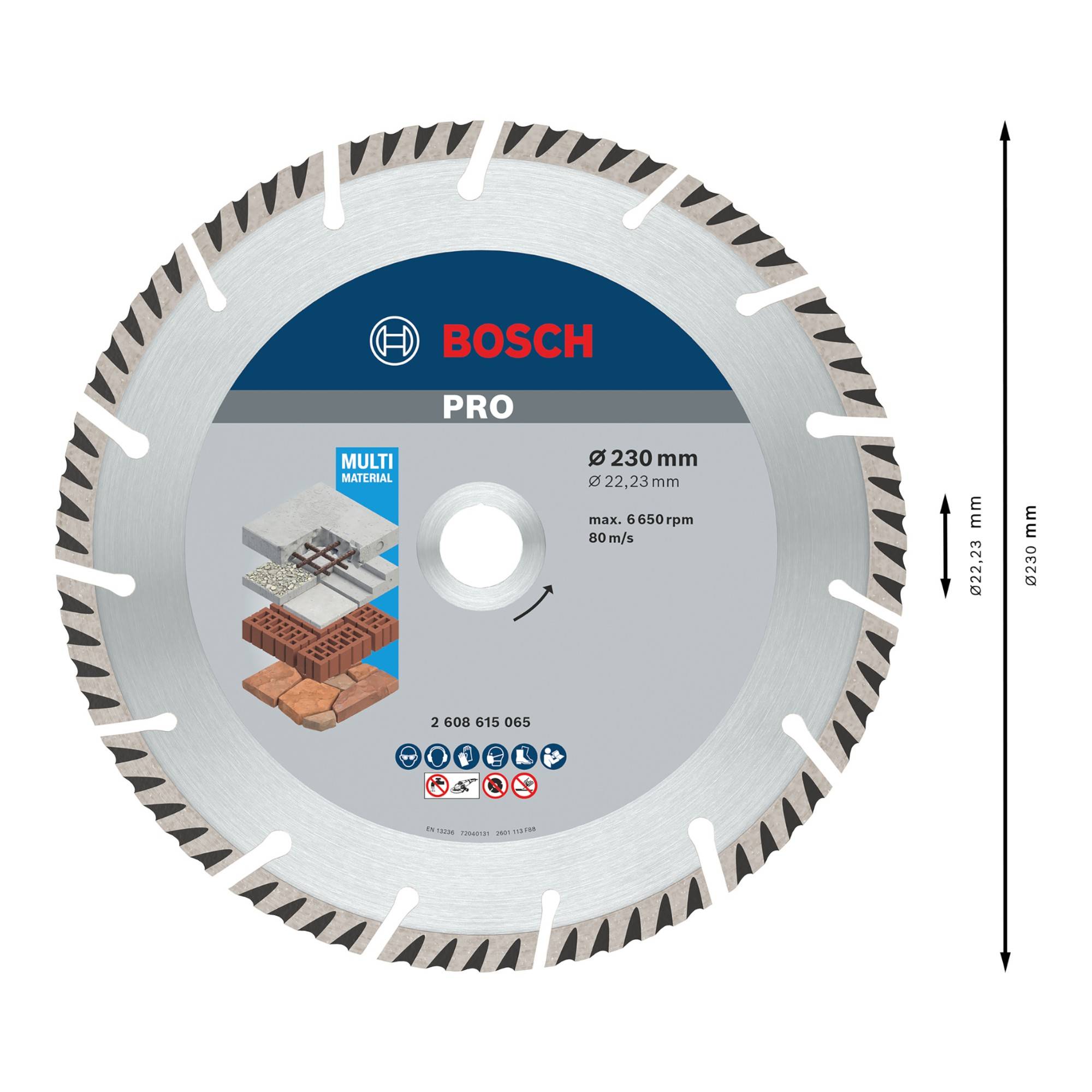Bosch PRO Multi Material Diamant Trennscheibe 230 x 22,23 mm 2 Stk. ( 2x 2608615065 )-4