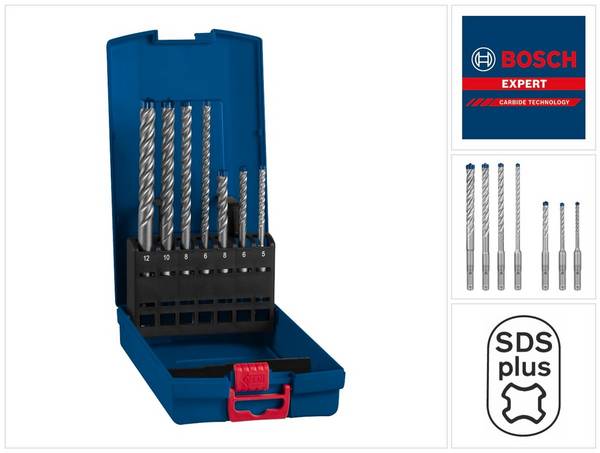 Bosch EXPERT SDS Plus-7X Hammerbohrer Set 5 - 12 mm 7 tlg. ( 2608900195 ) für Beton / Stein - Nachfolger von 2607017502
