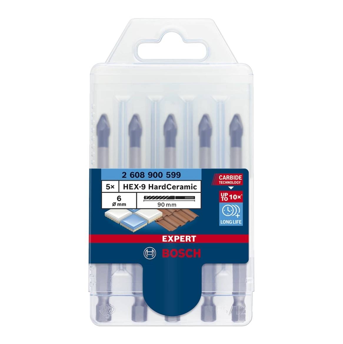 Keramikbohrersatz Expert HardCeramic HEX-9 5-tlg.6mm Schaft 6-kant BOSCH-1