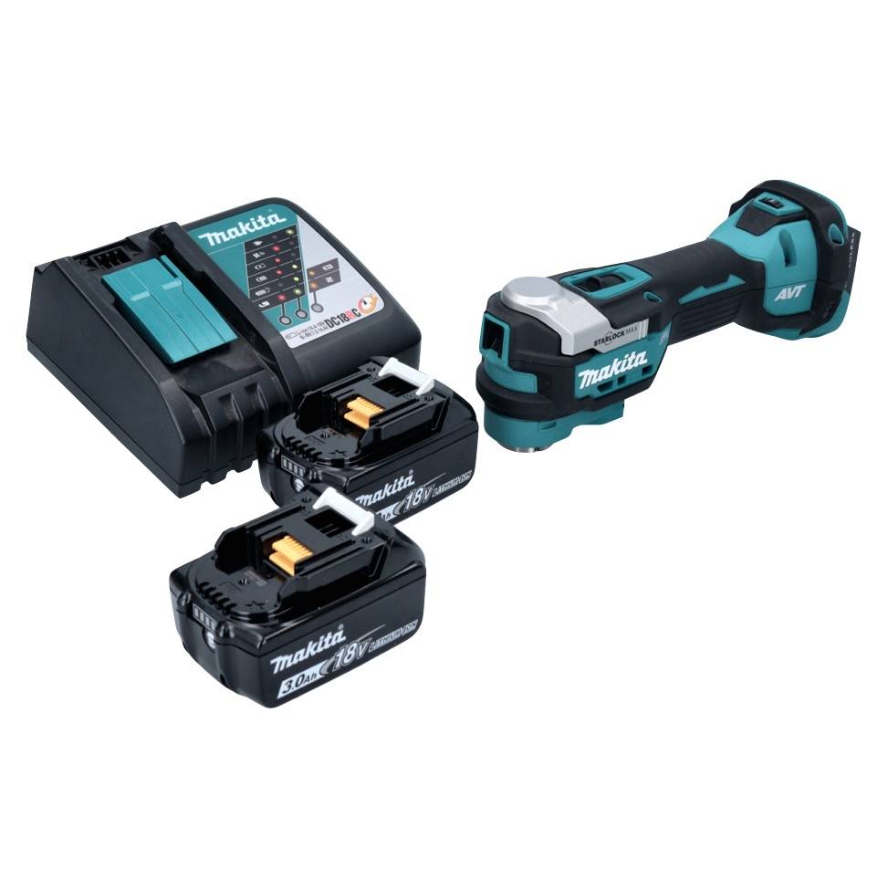 Makita DTM 52 RF Akku Multifunktionswerkzeug 18 V Starlock Max Brushless + 2x Akku 3,0 Ah + Ladegerät-1