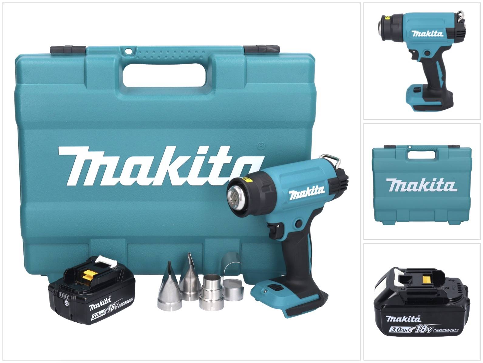 Makita DHG 181 F1K Akku Heißluftgebläse 18 V 150 - 550°C + 1x Akku 3,0 Ah + Koffer - ohne Ladegerät-0