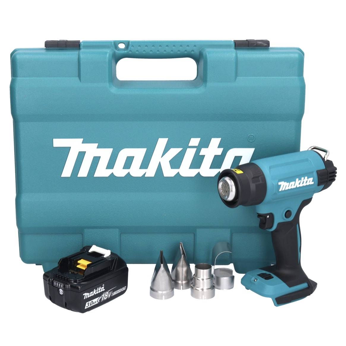 Makita DHG 181 F1K Akku Heißluftgebläse 18 V 150 - 550°C + 1x Akku 3,0 Ah + Koffer - ohne Ladegerät-3