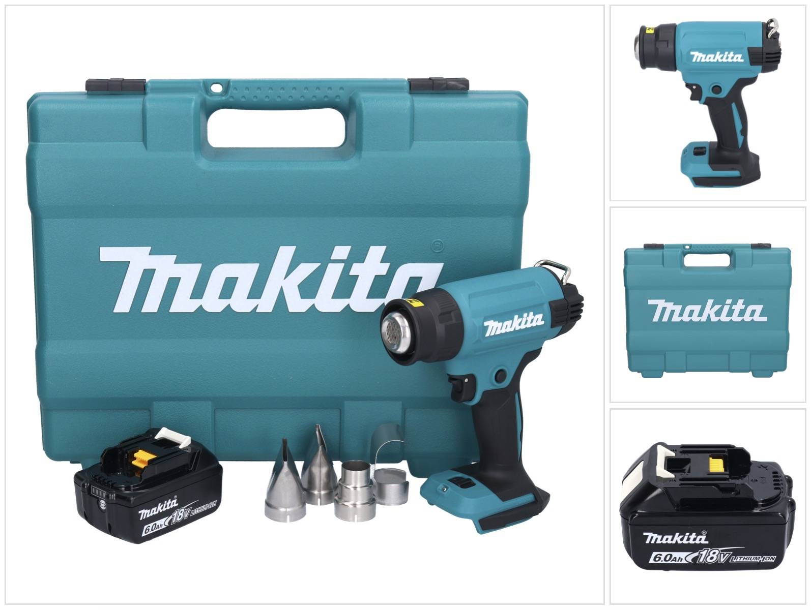 Makita DHG 181 G1K Akku Heißluftgebläse 18 V 150 - 550°C + 1x Akku 6,0 Ah + Koffer - ohne Ladegerät-0