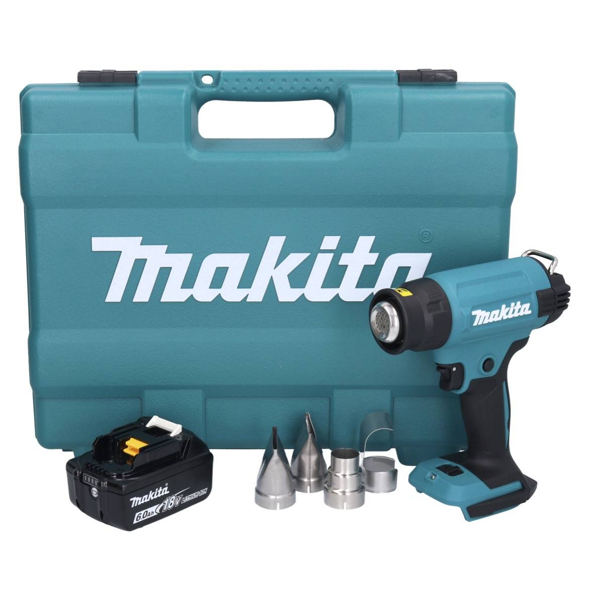 Makita DHG 181 G1K Akku Heißluftgebläse 18 V 150 - 550°C + 1x Akku 6,0 Ah + Koffer - ohne Ladegerät-3