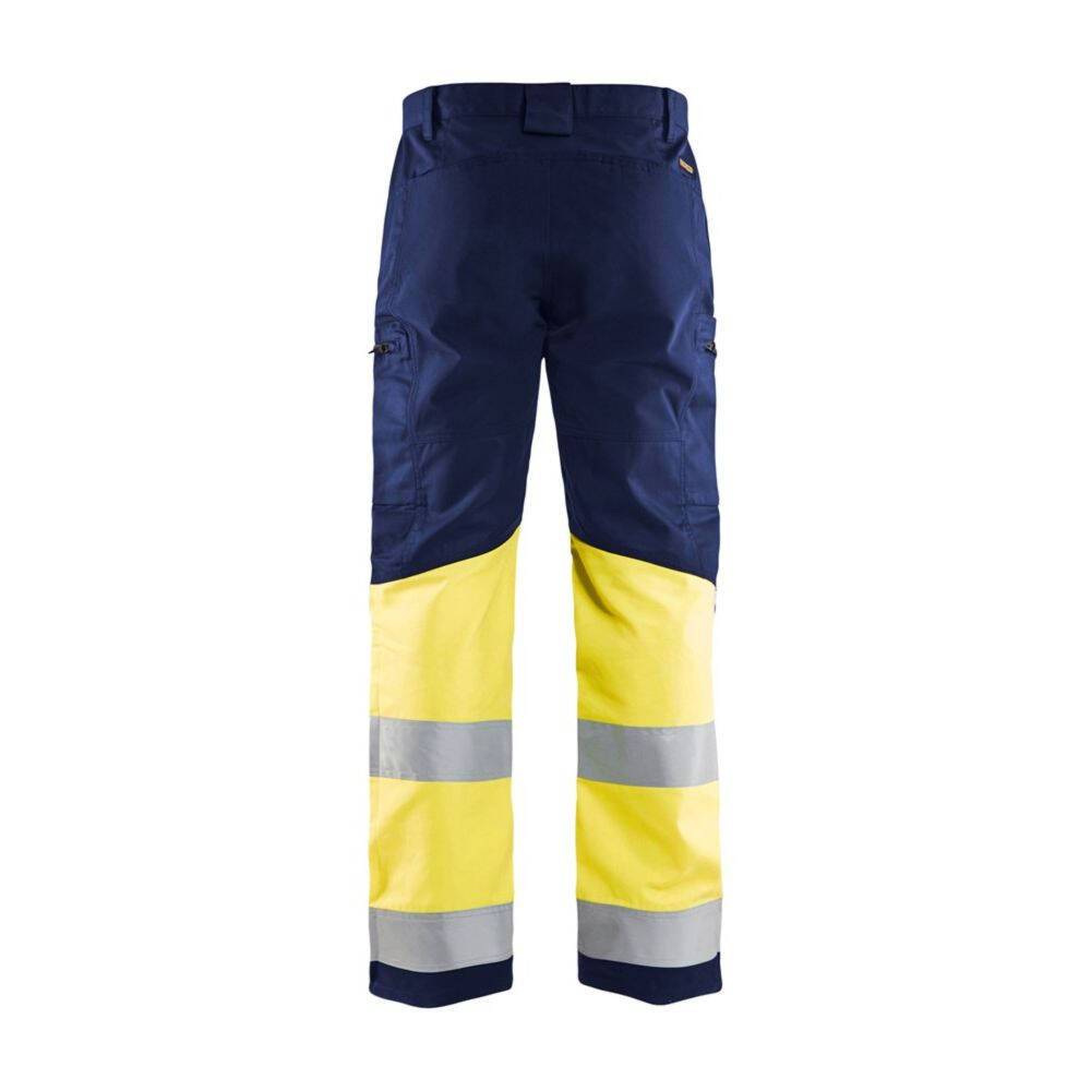 BLAKLÄDER Warnschutzbundhose 1551 marine/gelb Gr.C58 Arbeitshose-1