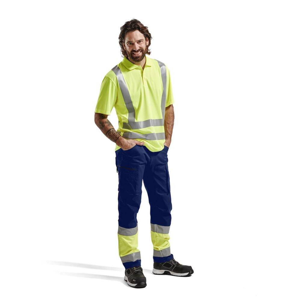 BLAKLÄDER Warnschutzbundhose 1551 marine/gelb Gr.C58 Arbeitshose-4