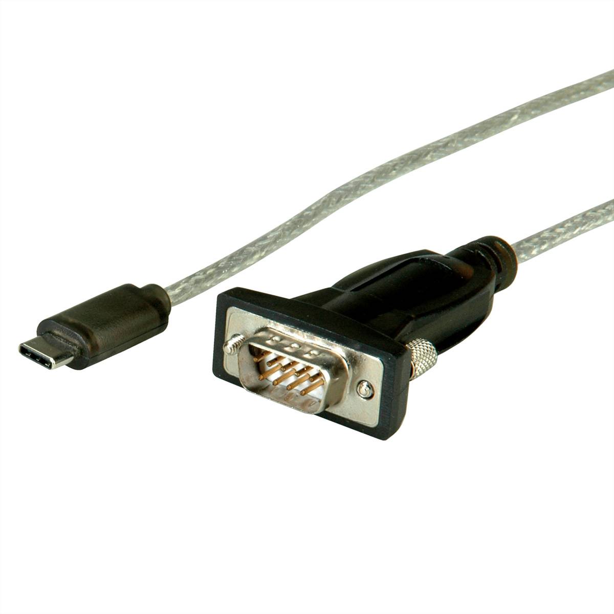 ROLINE USB - Seriell Konverter-Kabel, Typ C - RS232, schwarz, 1,8 m-0