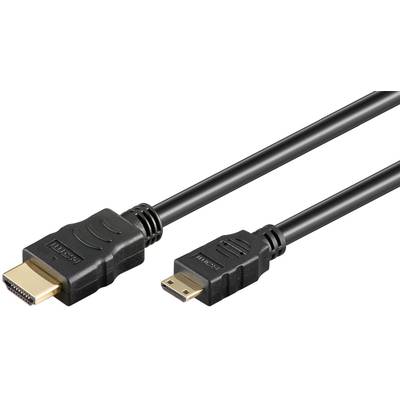 Goobay 31932 High Speed HDMI auf Mini HDMI Kabel Ethernet / UHD 4K @ 30 Hz / HDMI Adapterkabel Monitorkabel Schwarz / 2m