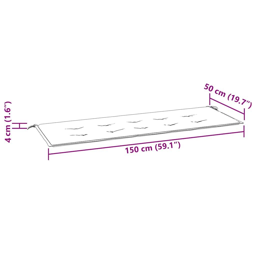 vidaXL Gartenbank-Auflage Schwarz 150x50x4 cm Oxford-Gewebe-3
