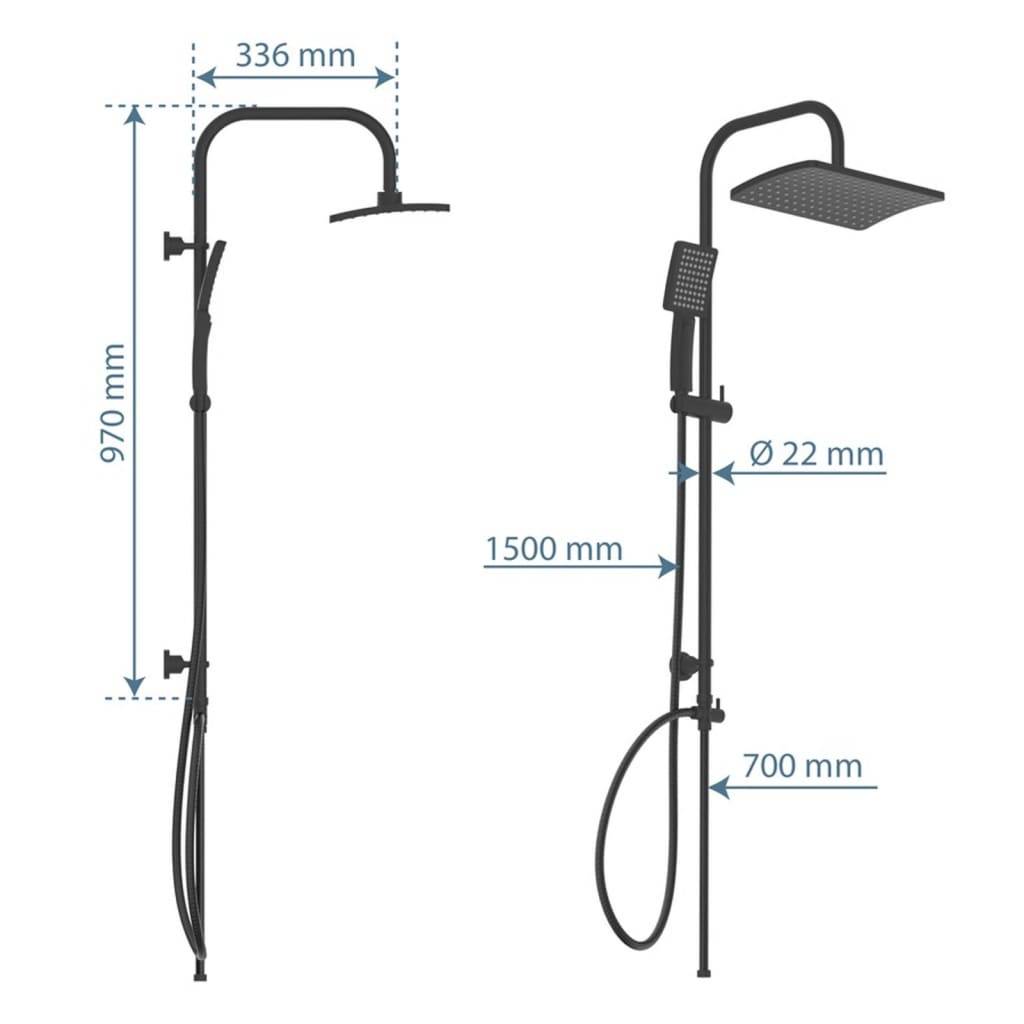 SCHÜTTE Duschset MALLORCA Matt Schwarz-4