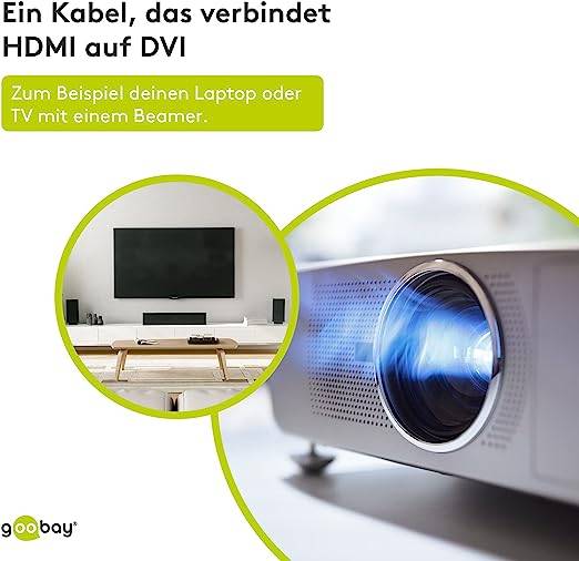 Goobay 51881 DVI-D auf HDMI Kabel / Monitorkabel Full HD 1080p / HDMI Adapterkabel Bildschirmkabel / Schwarz / 1,5 Meter-2