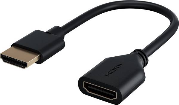 Goobay 64824 High Speed HDMI Kabel Flexadapter / UHD 4K @ 60 Hz / HDMI Adapterkabel Monitorkabel / Schwarz / 0,1 m