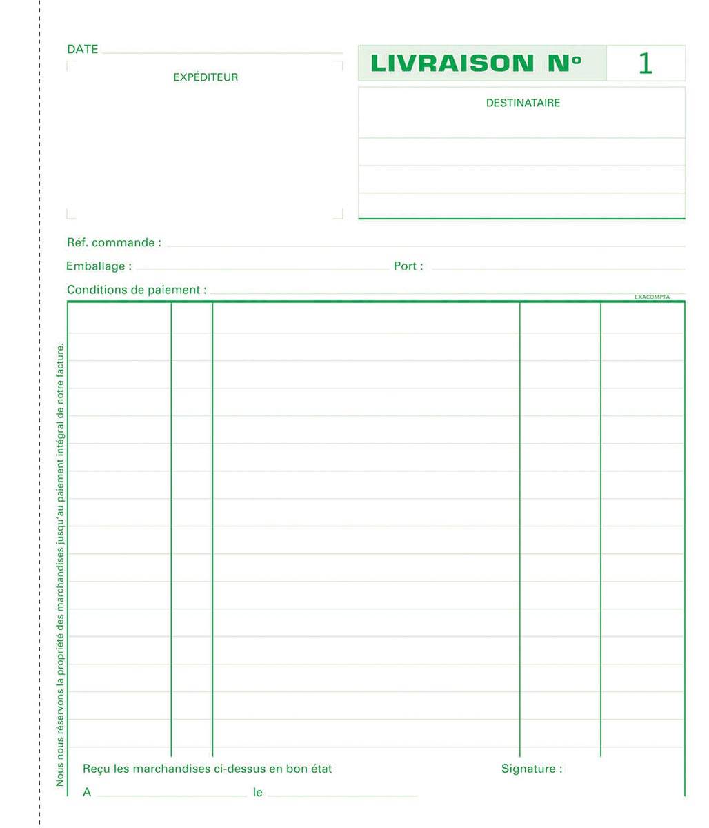 EXACOMPTA Manifold "Livraisons", 210 x 180 mm, dupli (8700262)-1