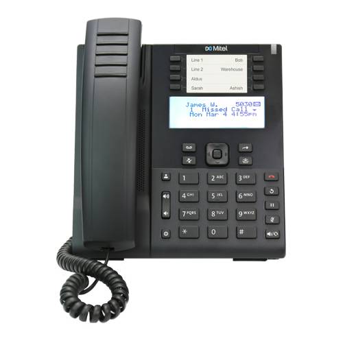 MITEL 6910 - IP-Telefon (3,4" LCD-Display | HD-Breitbandaudio | Vollduplex-Freisprechen | PoE) - in schwarz-0