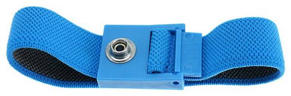 ESD-Armband, 7 mm Druckknopf, hellblau, 220 mm